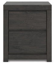 Fraluna - Two Drawer Night Stand - Charcoal - R&R Furniture Gallery (Fountain Valley, CA)