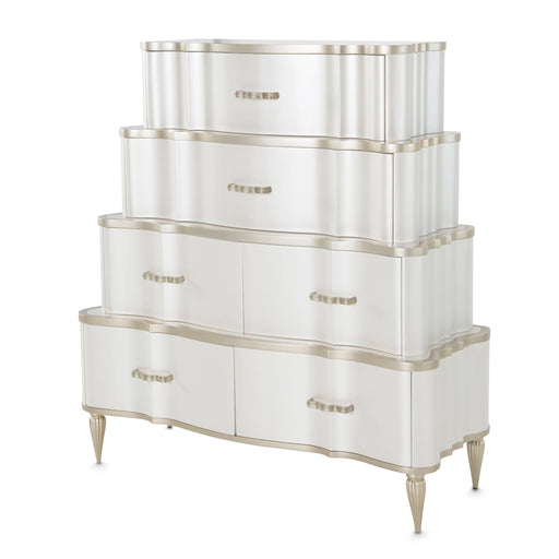 London Place - 6-Drawer Tiered Chest - Creamy Pearl - R&R Furniture Gallery (Fountain Valley, CA)