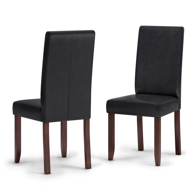 Acadian - Parson Dining Chair (Set of 2) - Distressed Black - R&R Furniture Gallery (Fountain Valley, CA)