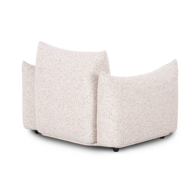 TOV Furniture Saint Tropez Nubby Fabric Armchair in Sand with plush cushioning and modern design.