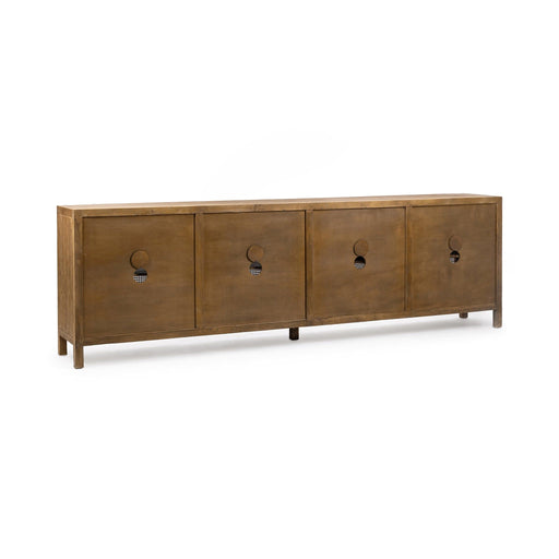 Classic Home Alvin 8-door cabinet in Sandy Cove finish, stylish wood buffet with multiple storage compartments and decorative details.
