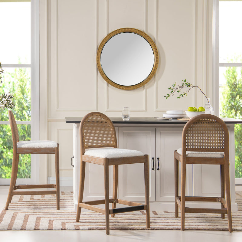 Panama - Curved Back Cane Counter Stool (Set of 2) - R&R Furniture Gallery (Fountain Valley, CA)