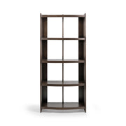 Classic Home Kyra Cocoa Brown bookshelf with multiple shelves and a sturdy wooden frame for stylish storage.