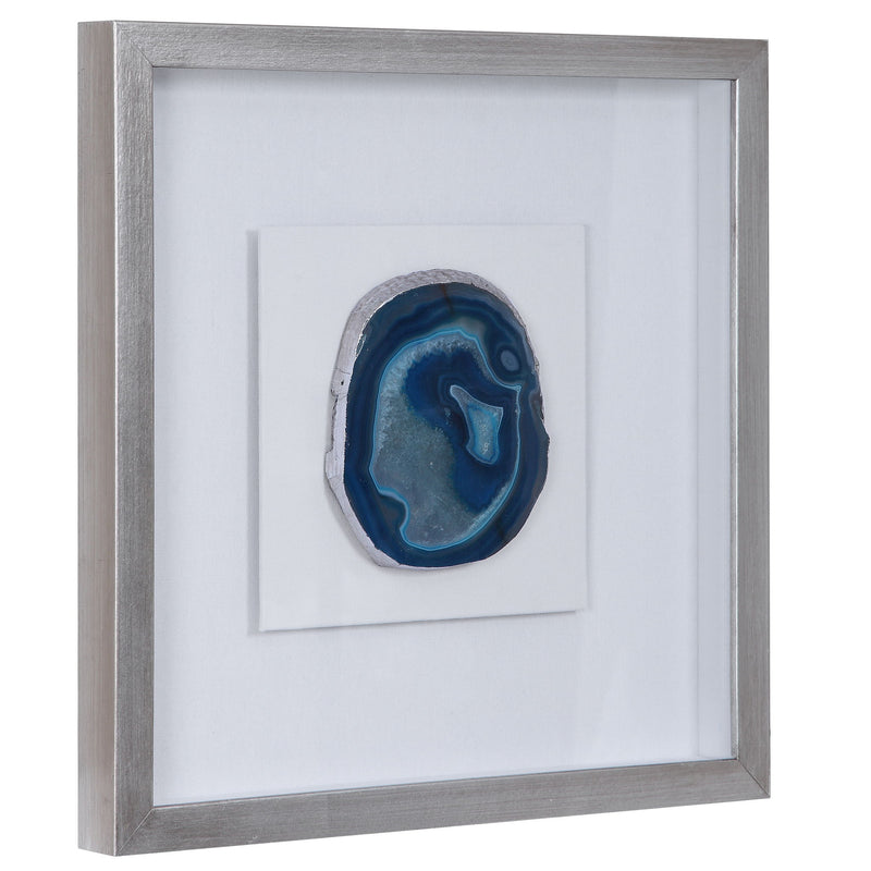 Blue stone shadow box wall decor by Uttermost, featuring a textured stone design ideal for modern interior accents.