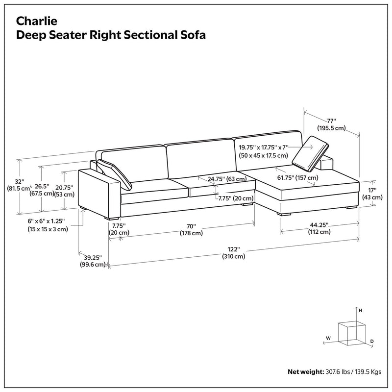 Charlie - Upholstered Deep Seater Sectional Sofa - R&R Furniture Gallery (Fountain Valley, CA)