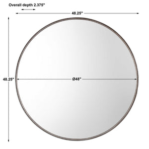 Agoura - 48" Round Mirror - Silver