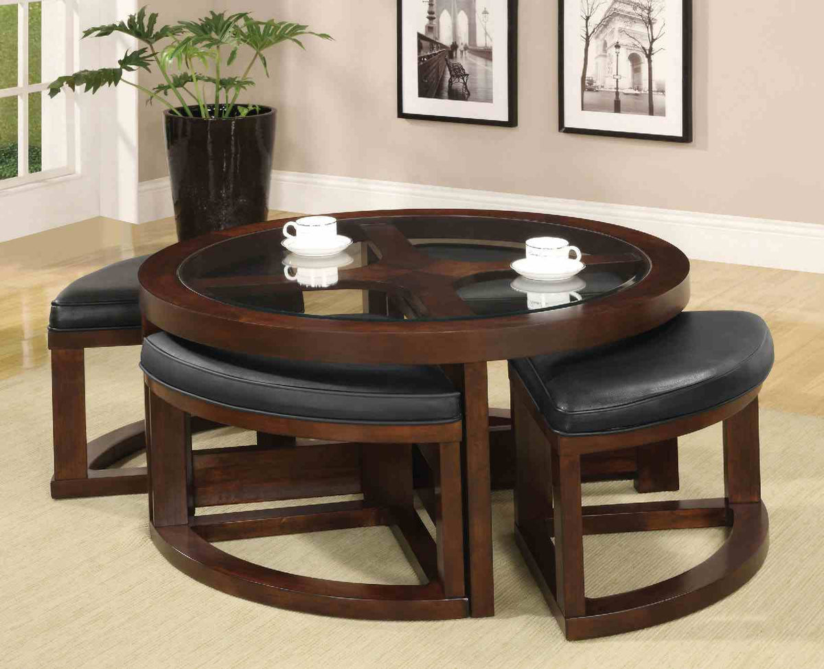 Crystal Cove Ii - Round Coffee Table w/ 4 Stools