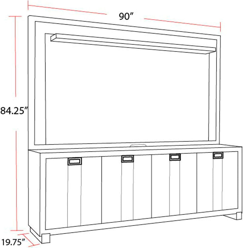Ascent - 90" TV Console With Hutch And Back Panel - Dark Chocolate - R&R Furniture Gallery (Fountain Valley, CA)