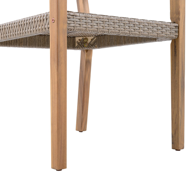 Outdoor Dining Chairs For Patios, Gardens (Set of 2) - Light Brown Multi / Light Teak - R&R Furniture Gallery (Fountain Valley, CA)