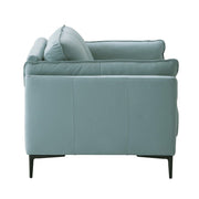 Mesut - Loveseat - Sage Green Top Grain Leather & Black - R&R Furniture Gallery (Fountain Valley, CA)