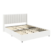 Anda - Boucle Upholstered Platform Bed With Patented Drawers Storage - Ivory - R&R Furniture Gallery (Fountain Valley, CA)
