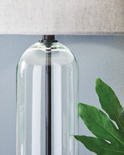 Kerrbrook - Glass Table Lamp - Clear / Black - R&R Furniture Gallery (Fountain Valley, CA)