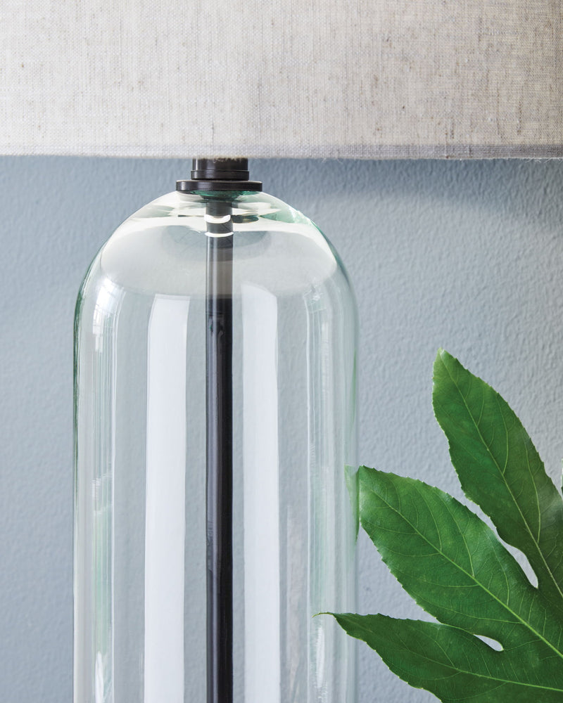 Kerrbrook - Glass Table Lamp - Clear / Black - R&R Furniture Gallery (Fountain Valley, CA)