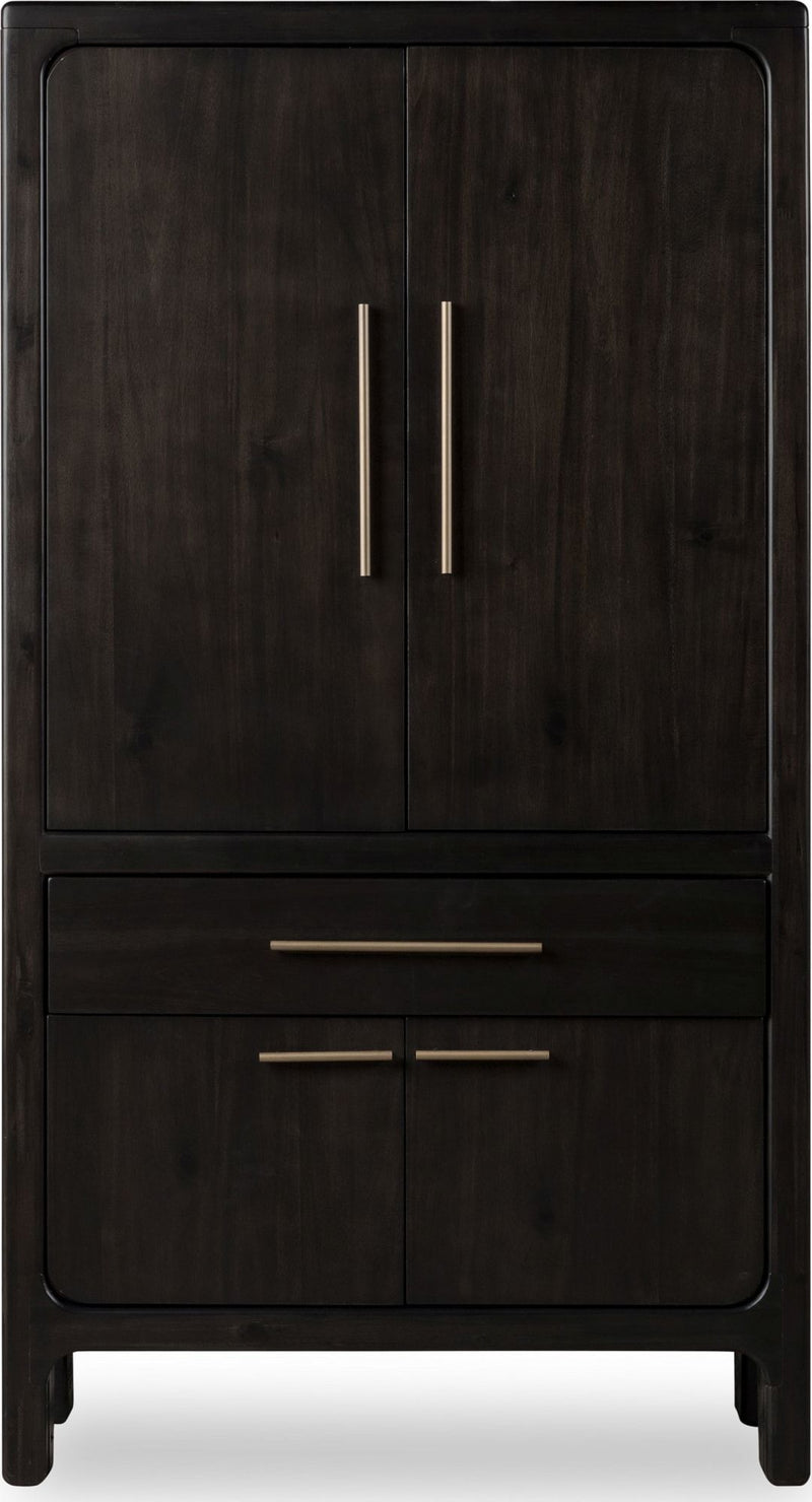 Zamba Four Door One Drawer Acacia Bar Cabinet in Jaguar