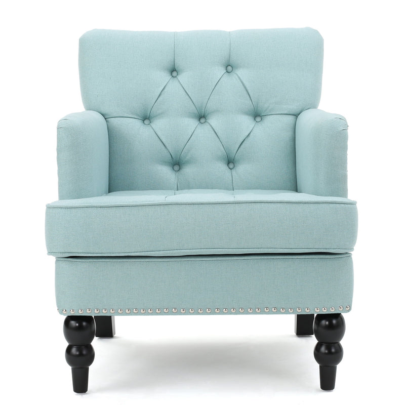 Harrison - Tufted Club Chair With Button Tufted Back And Birch Wood Legs - R&R Furniture Gallery (Fountain Valley, CA)