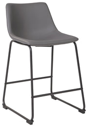 Pair of Signature Design by Ashley® Centiar upholstered barstools with cushioned seats and wooden legs, set of two for kitchen or bar area.