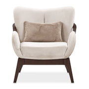 Camellia Field - Velvet Accent Chair - Beige / Dark Brown - R&R Furniture Gallery (Fountain Valley, CA)