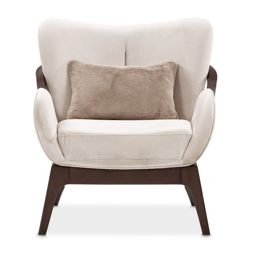 Camellia Field - Velvet Accent Chair - Beige / Dark Brown - R&R Furniture Gallery (Fountain Valley, CA)