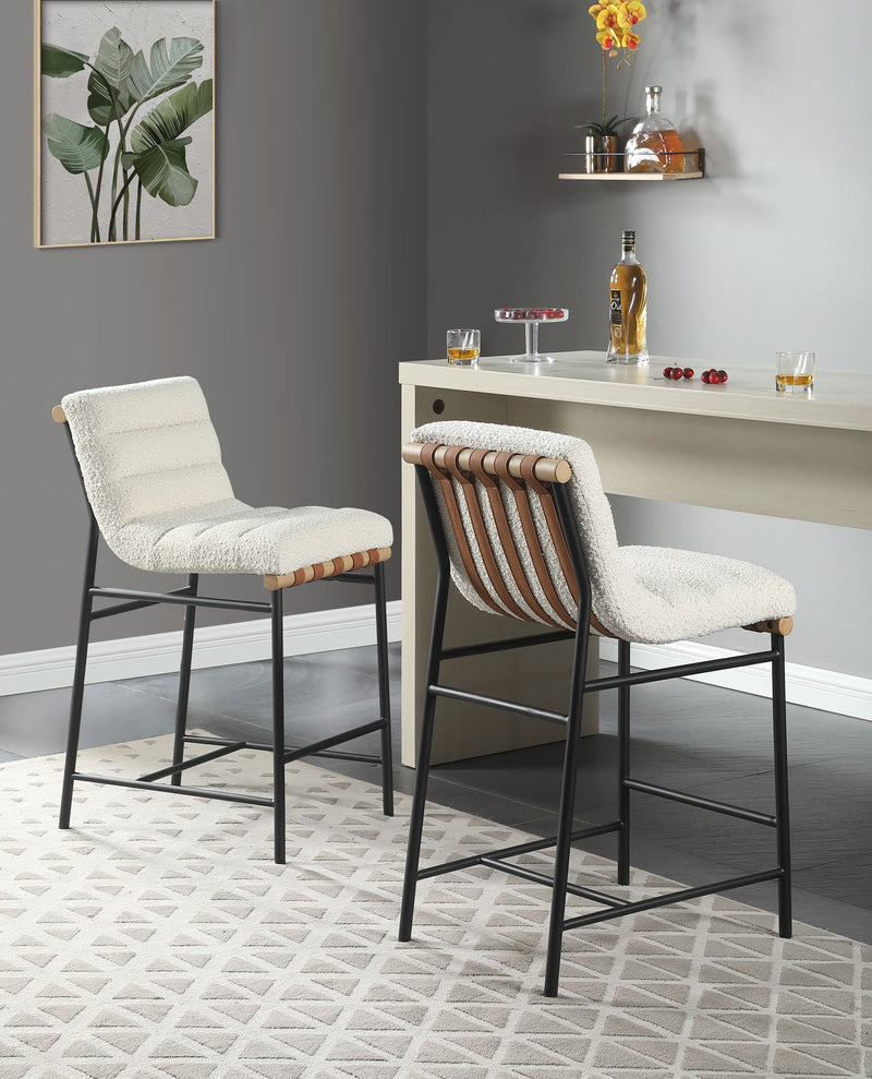Lahni - 17" Boucle Fabric Counter Height Chair - R&R Furniture Gallery (Fountain Valley, CA)