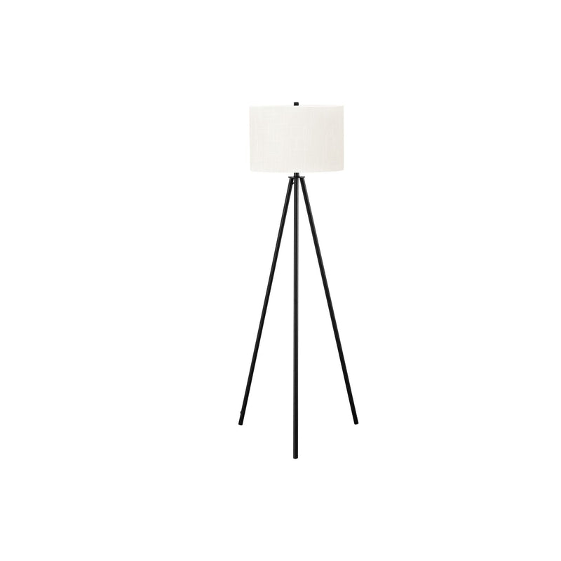 Contemporary 8th Street floor lamp with sleek design and tall metal stand, ideal for modern living room lighting.