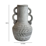 Earthenware - Aztec Handled Flower Vase - Slate - R&R Furniture Gallery (Fountain Valley, CA)