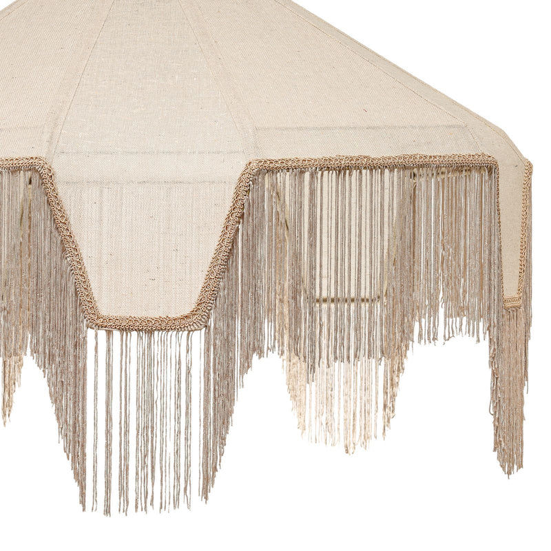 Buchanan - Fabric Fringed Angled Pendant Light - Natural - R&R Furniture Gallery (Fountain Valley, CA)