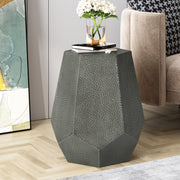 Modern hammered iron geometric end table by Noble House featuring a sleek design and sturdy metal construction.