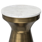 Raquel - Side Table - Antique Brass / White - R&R Furniture Gallery (Fountain Valley, CA)
