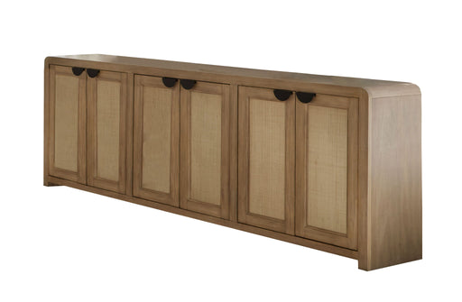 Escape - Console With Reversible Panel Doors - Glazed Natural Oak / Natural Cane - R&R Furniture Gallery (Fountain Valley, CA)