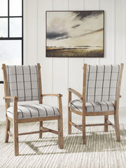 Ridgester - Dining Upholstered Arm Chair (Set of 2) - Light Brown - R&R Furniture Gallery (Fountain Valley, CA)