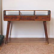 Triple Curved Console Table - Brown - R&R Furniture Gallery (Fountain Valley, CA)