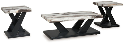 Cendill - Occasional Table Set (Set of 3) - Dark Brown / White / Black - R&R Furniture Gallery (Fountain Valley, CA)