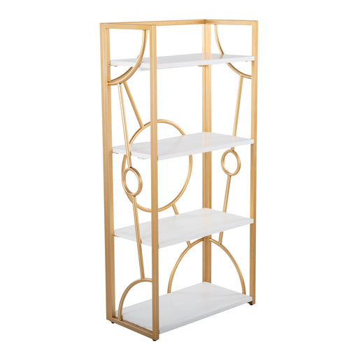 Lumi Source Constellation contemporary etagere bookcase with multiple open shelves and a modern, geometric design.