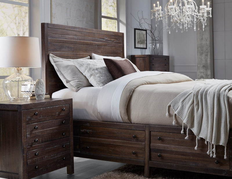 Townsend Three Drawer Solid Wood Nightstand in Java
