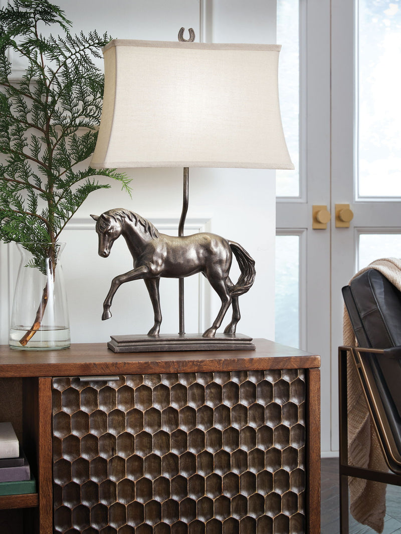 Sandorman - Poly Table Lamp - Bronze Finish - R&R Furniture Gallery (Fountain Valley, CA)