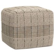 Elmer - Square Woven Pouf - Natural / Gray - R&R Furniture Gallery (Fountain Valley, CA)