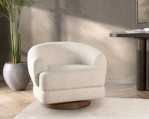 Chassia - Swivel Accent Chair - Dusty Beige - R&R Furniture Gallery (Fountain Valley, CA)
