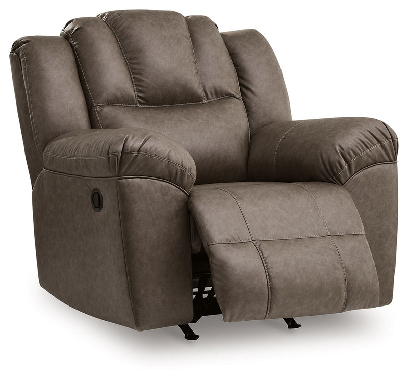 Lowilla - Rocker Recliner - Driftwood - R&R Furniture Gallery (Fountain Valley, CA)