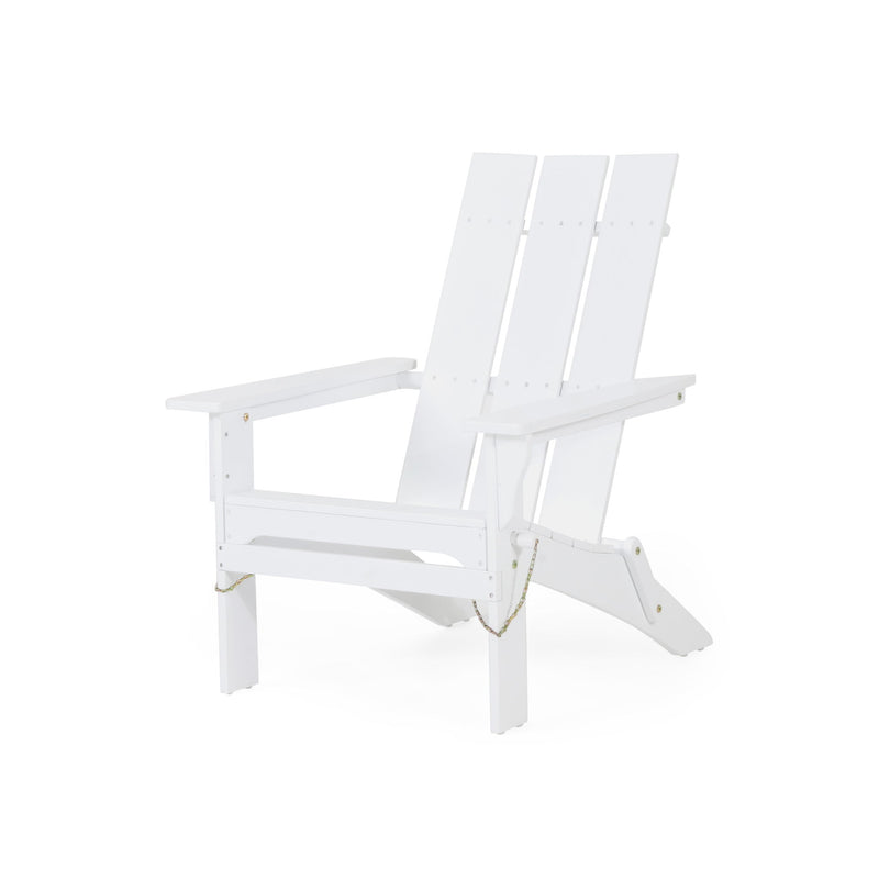 Noble House Aurascape outdoor foldable Adirondack chair with armrests, designed for outdoor relaxation and comfort.