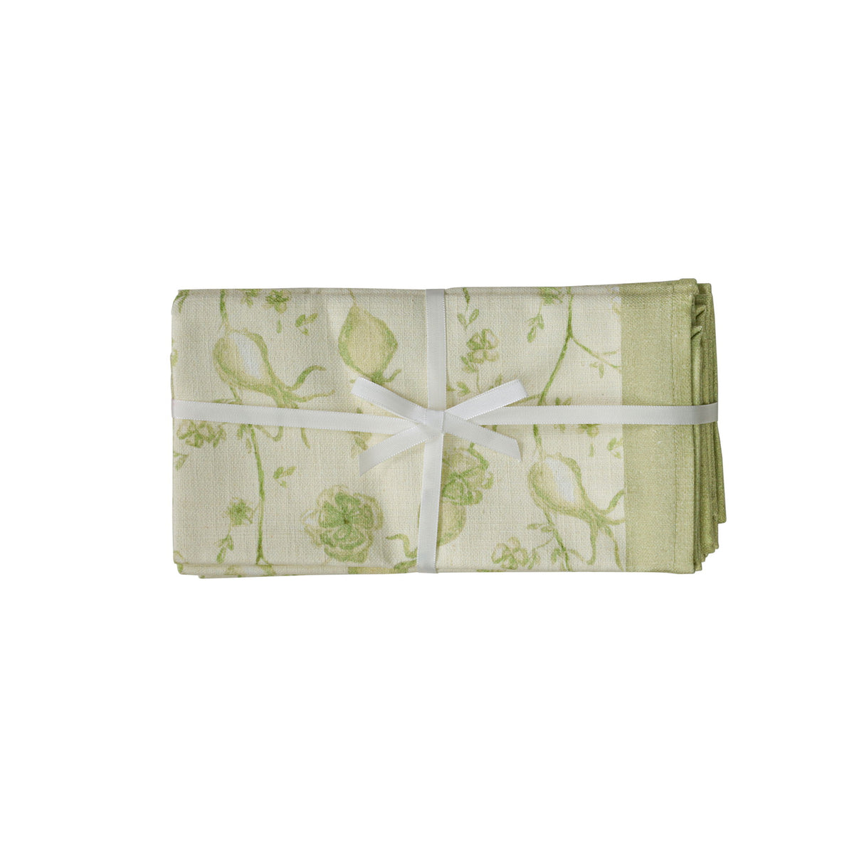 Set of four Dolce natural cotton napkins by TOV Furniture, showcasing soft, neutral-toned fabric with clean edges.