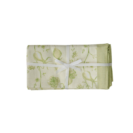 Set of four Dolce natural cotton napkins by TOV Furniture, showcasing soft, neutral-toned fabric with clean edges.