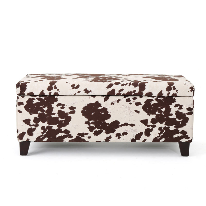 Brown multi storage ottoman by Noble House featuring a cushioned top and spacious interior for versatile home organization.