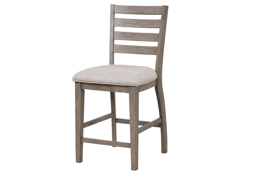 Counter Side Dining Stool With Ladder Back (Set of 2) - Gray - R&R Furniture Gallery (Fountain Valley, CA)