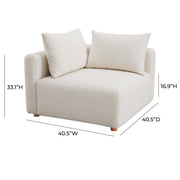 Hangover - Boucle Modular Corner Chair - Cream - R&R Furniture Gallery (Fountain Valley, CA)