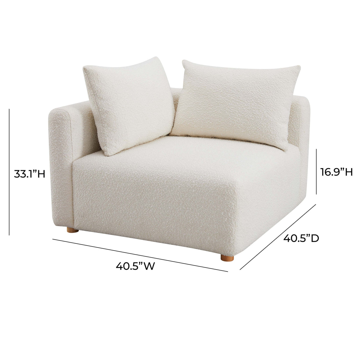 Hangover - Boucle Modular Corner Chair - Cream - R&R Furniture Gallery (Fountain Valley, CA)