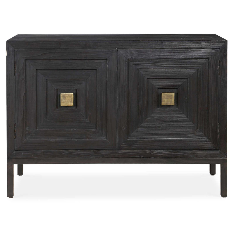 Uttermost Aiken accent cabinet with wood finish, featuring sleek design and storage drawers, ideal for modern home decor.