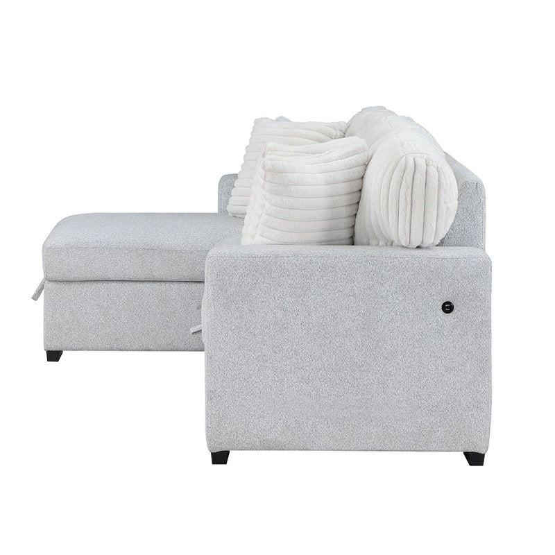 Ford - Reversible Pull Out Sofa Bed - Light Gray - R&R Furniture Gallery (Fountain Valley, CA)
