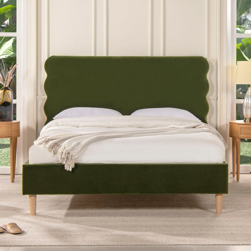 Stockholm - Modern Wavy Headboard Platform Bed - R&R Furniture Gallery (Fountain Valley, CA)