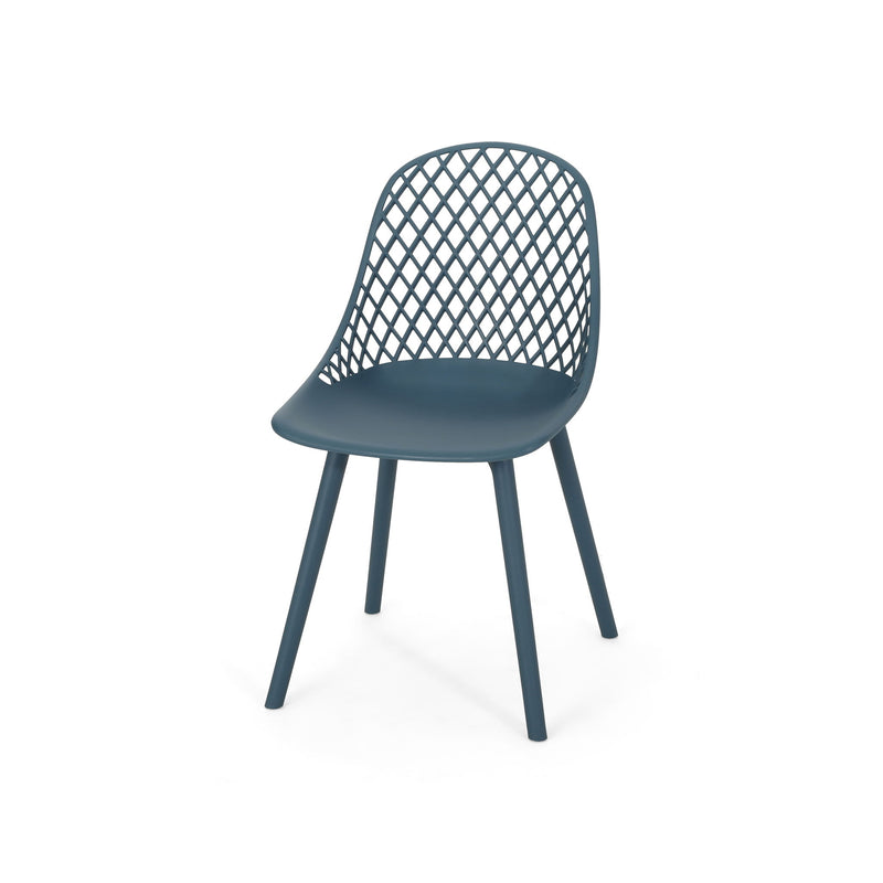 Set of two Noble House Lily Chairs with modern design, featuring wooden legs and upholstered seats for stylish dining room seating.