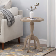 Noble House French Country accent table with natural wood top and white spider leg design, decorative and functional furniture piece.